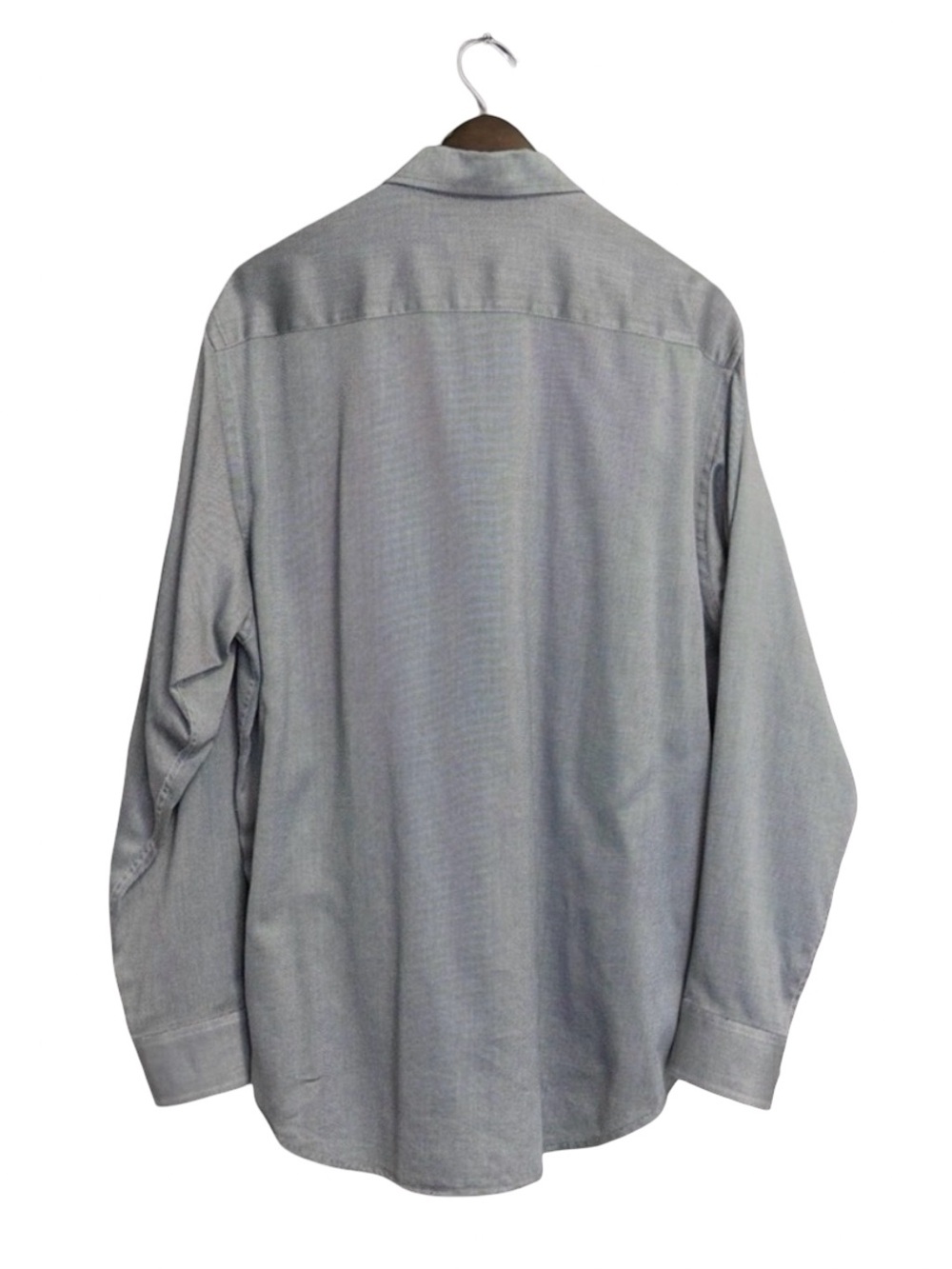 Equilibrio Italia Men’s Button-Down Shirt | Gray Italian Cotton | Made in Italy - Picture 3 of 14